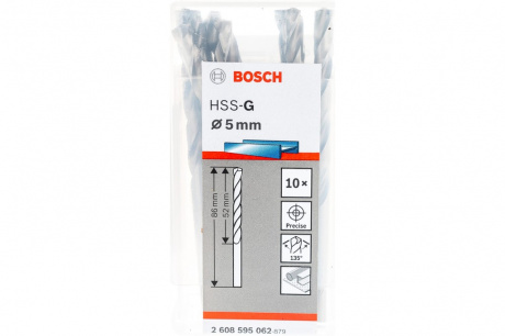 Купить Сверло BOSCH HSS-G Standardline 5*86 по металлу   2.608.595.062 фото №5