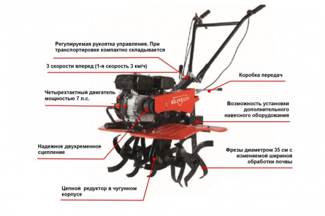 Купить Мотоблок ELITECH КБ 470 М3 фото №2